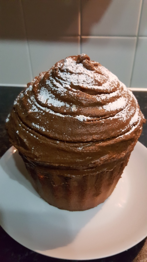 Giant Salted Caramel Cupcake